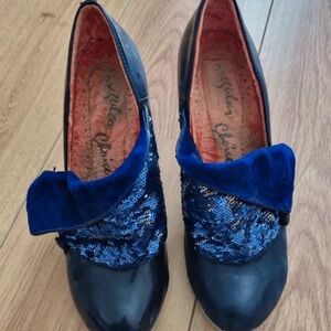 Irregular Choice Navy and Blue Sequin Heels
